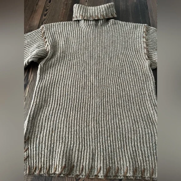 QPS Turtleneck Chunky Wool Sweater XL - Picture 3 of 13